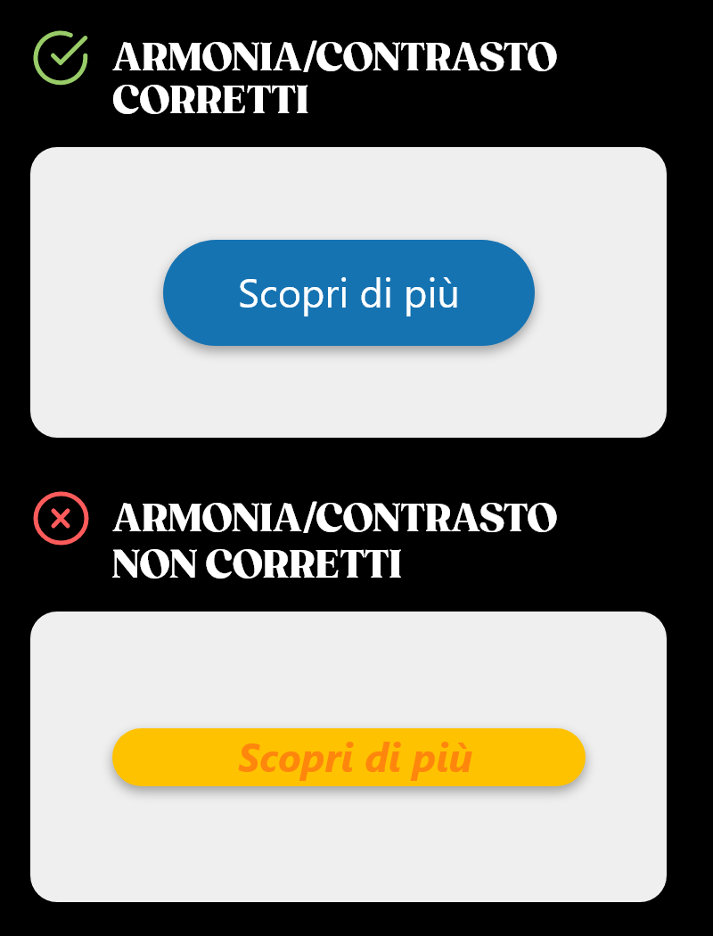 Esempi di armonia e contrasto usati in modo corretto e non corretto